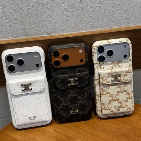 Celine iphone17 17pro 携帯ケース トリオンフ キャンバス カード入れ
