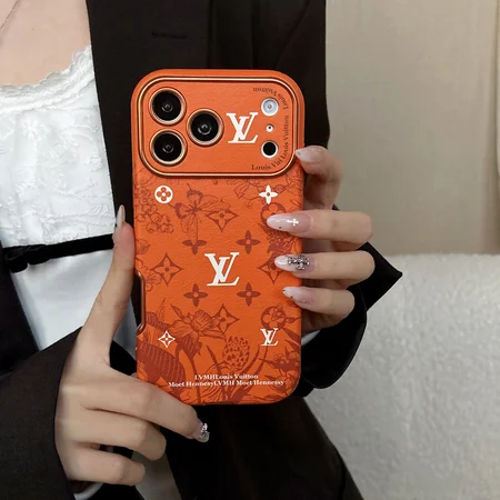 大きいカメラ窓 オレンジ Louis Vuitton iphone17/17promaxカバー モノグラム シリコン  新登場