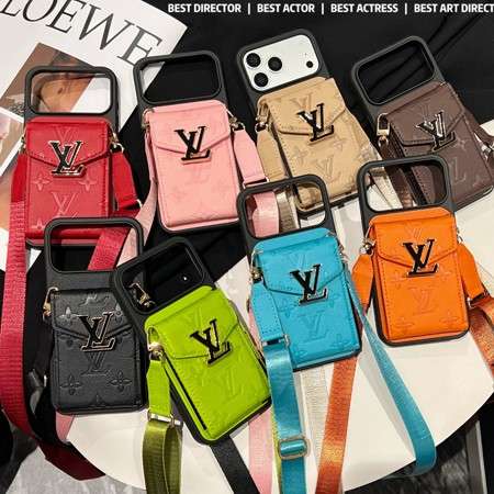 vuitton iphone17pro 17promax携帯ケース ショルダー ストラップ付き 縦 全8色