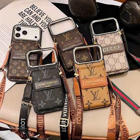 ルイヴィトン・グッチiphone17/17airスマホケース ショルダー ストラップ付き カード収納