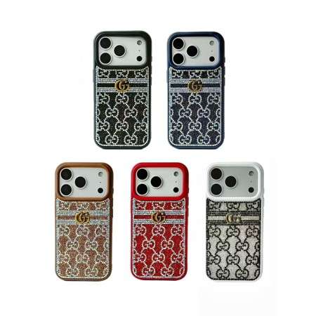 グッチ スマホケース iPhone17/17promaxケース ラインストーン付き キラキラ 女性用