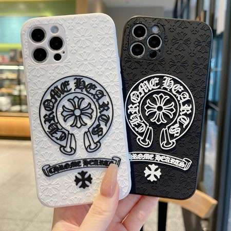 クロームハーツiphone17eケース シリコン 薄型 軽量 ブラック ホワイト
