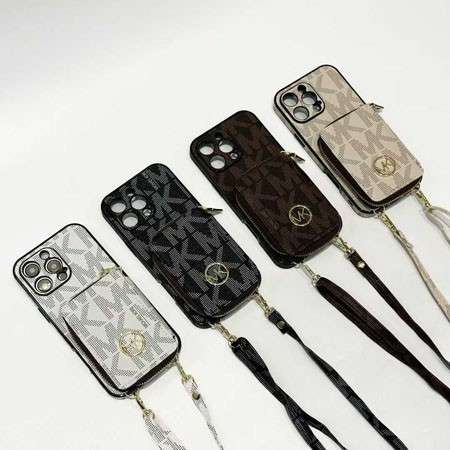 マイケルコース iphone17pro/17promaxケース ショルダー ストラップ付き カード収納