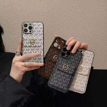 MICHAEL KORS iPhone17air/17proスマホケース カード入れ MKシグネチャーキャンバス