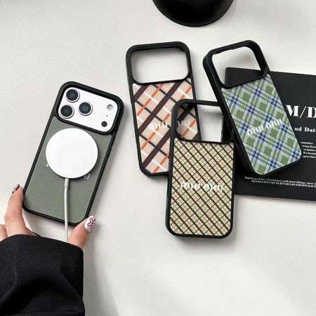 magsafeスマホケース ミュウミュウ iPhone17pro/17promaxケース tpu 耐衝撃 チェック柄 画面保護