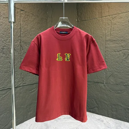 ルイヴィトン tシャツ メンズ トレーナーレッド コットン100%