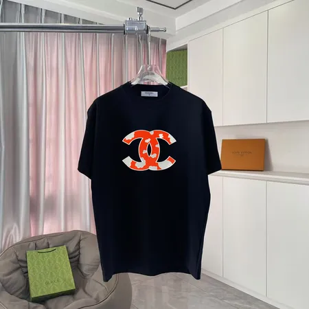 シャネル CCロゴ プリント t シャツ ブラック メンズ レディース おしゃれ