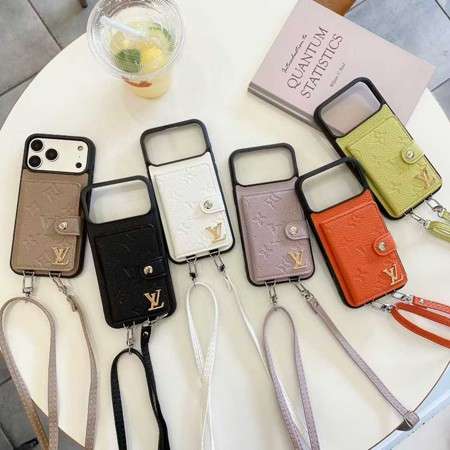 ルイヴィトン iphone17/17pro/17eケース スマホショルダー ストラップ付き 落下防止