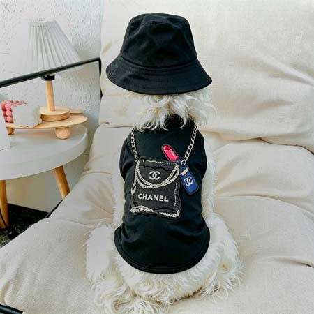CHANEL ペット服 犬用 Tシャツ 半袖 ショルダーバッグデザイン 犬の服 100%綿 薄い 通気性