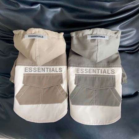 Essentials 字母 反射 ペット服 フード付きパーカー 防寒 暖かい