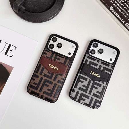 フェンディ FF 総柄 iPhone 18/18pro/18promax 背面 ケース   カード入れ スタンド機能