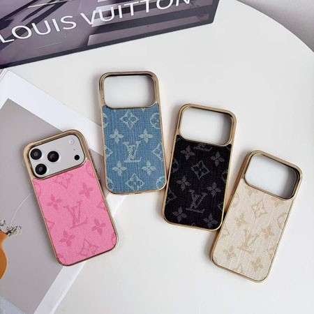 メッキ加工 iPhone18proケース ヴィトン iphone18promax/18スマホケース デニム柄 男女兼用 かっこいい