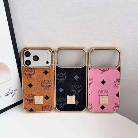 電気メッキ バンパー MCM iphone18/18promax 携帯 ケース レンズ保護 耐衝撃