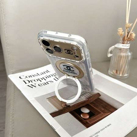 Chanel iPhone18proケース リング 付き 360°回転 iPhone18/18promax携帯ケース 隠しスタンド 一体型 全面保護