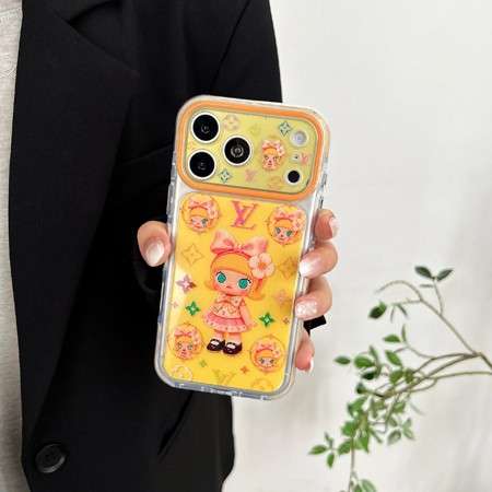 Vuitton iphone18pro/18promaxケース 半透明 IMD素材 アニメ風 女の子 イラスト かわいい