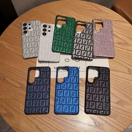 フェンディ Galaxy S26/S26PLUSケース FFロゴ PUレザー グリッター キラキラ 可愛い 軽量 スリム 耐衝撃