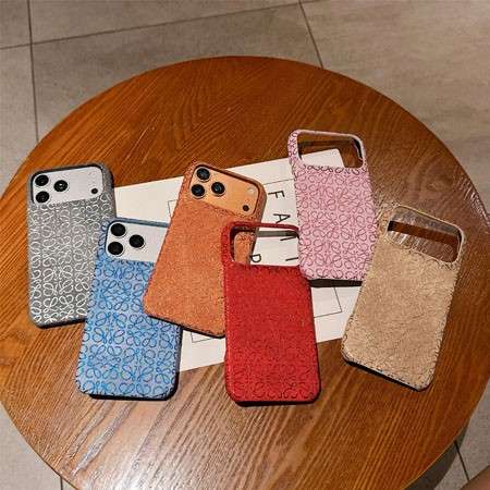 LOEWE iPhone18pro/18promaxケース カラフル アナグラム PUレザー 薄型 軽量 スリム かわいい