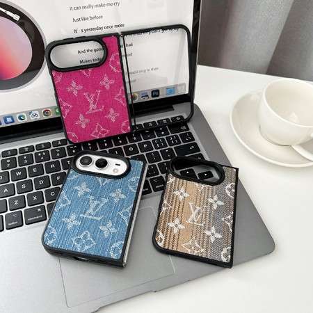 ルイヴィトン iphone duo専用ケース PUレザー モノグラム 刺繍ロゴ デニム柄 可愛い