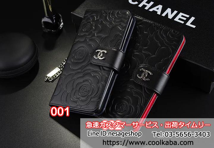 iPhoneX 手帳花柄ケースシャネル