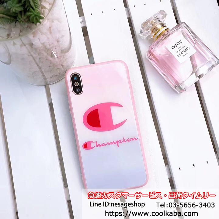 iPhoneX 8plusケース チャンピオン ピンク