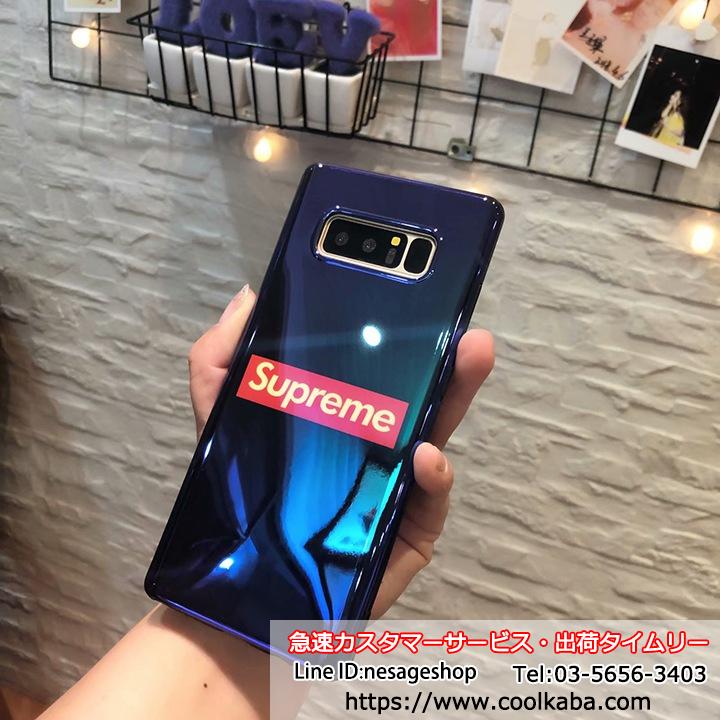 ギャラクシー s9plusケース supreme GalaxyNote8カバー 鏡面 シュプリーム