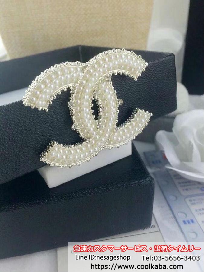 シャネル 真珠入れ ブローチ 高級感 パールブローチ CHANEL セレブ風 シルバー