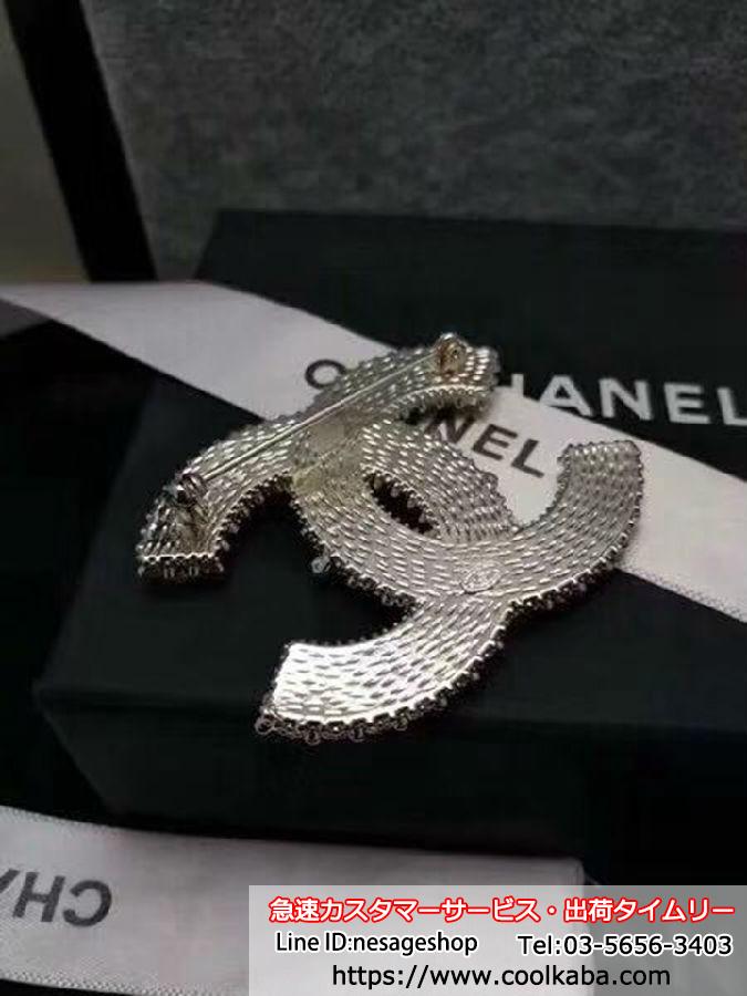 シャネル 真珠入れ ブローチ 高級感 パールブローチ CHANEL セレブ風 シルバー