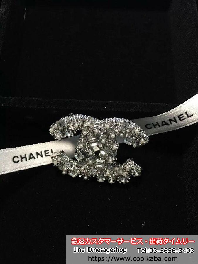 シャネル ブローチ ライストーン入れ 真珠ブローチ CHANEL 高級感 シルバー レディース ファッション