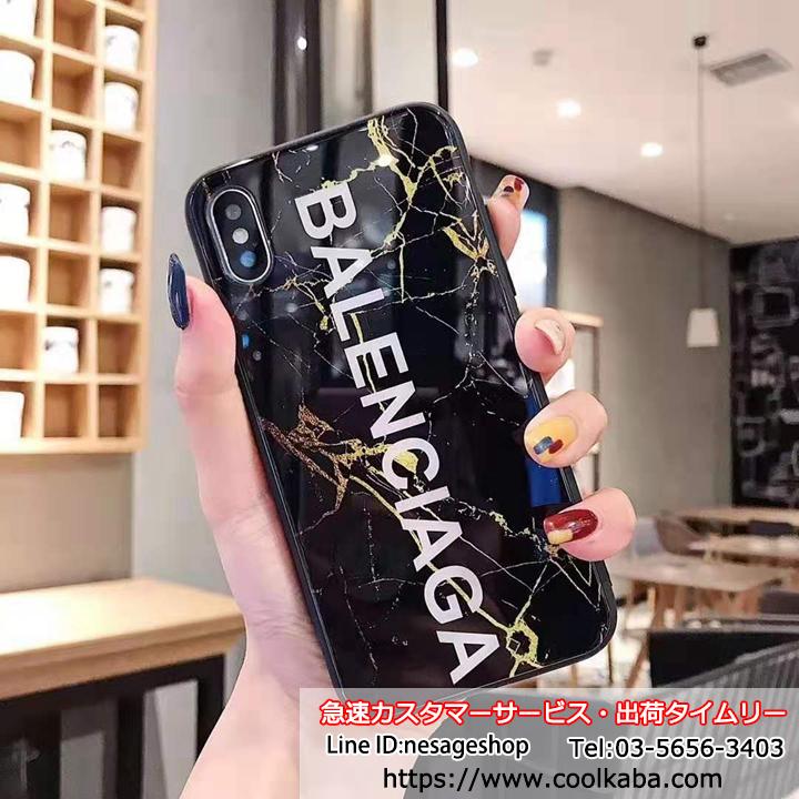iPhone14proケース ガラス背面 Balenciaga