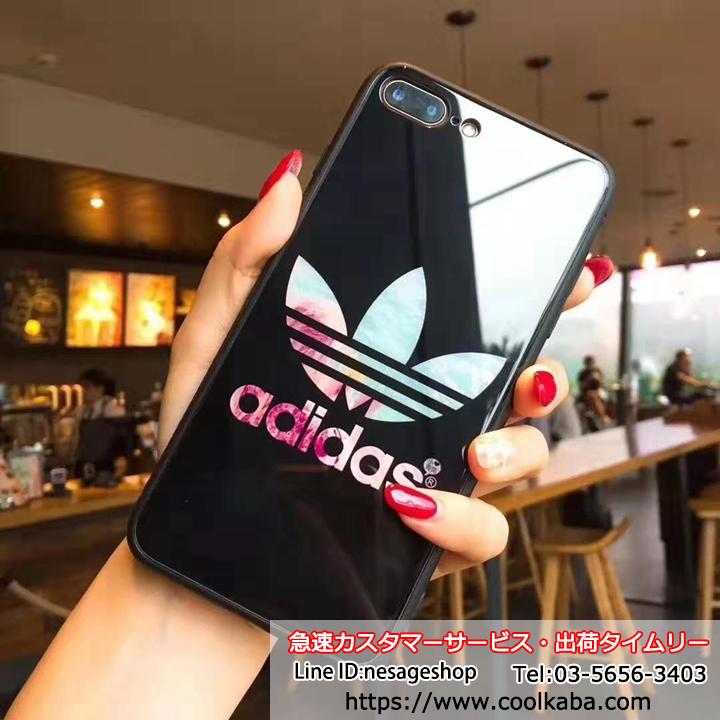 背面ガラス adidas iPhoneXRカバー