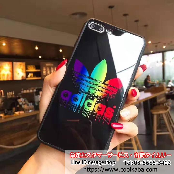 背面ガラス adidas iPhoneXRカバー