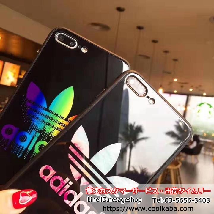 背面ガラス adidas iPhoneXRカバー
