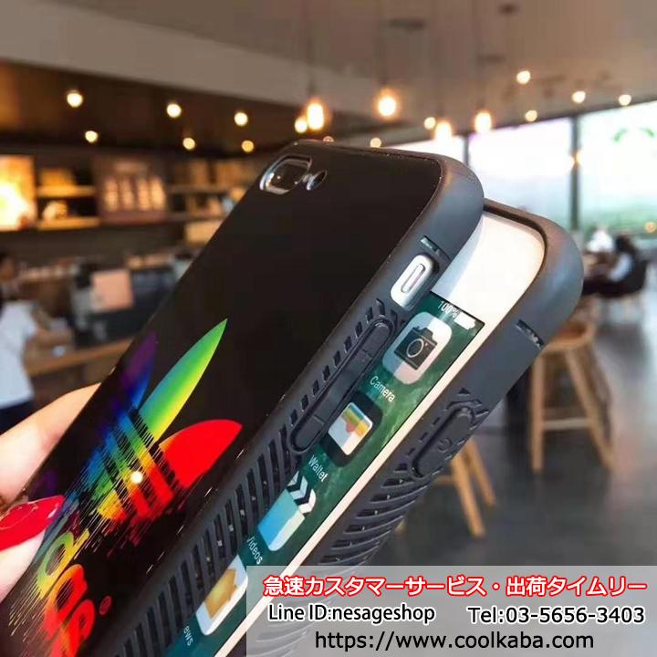 アディダス iPhoneXs Maxケース 背面ガラス