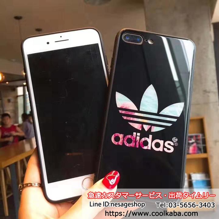 背面ガラス adidas iPhoneXRカバー