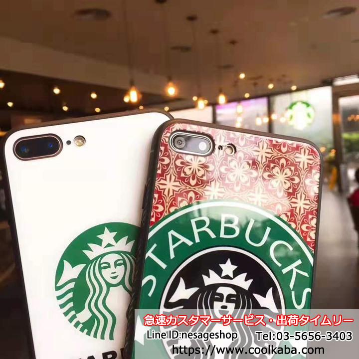 ガラス背面 starbucks iphoneXRカバー