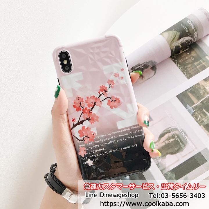 Off-white iphonexr/xケース 花柄