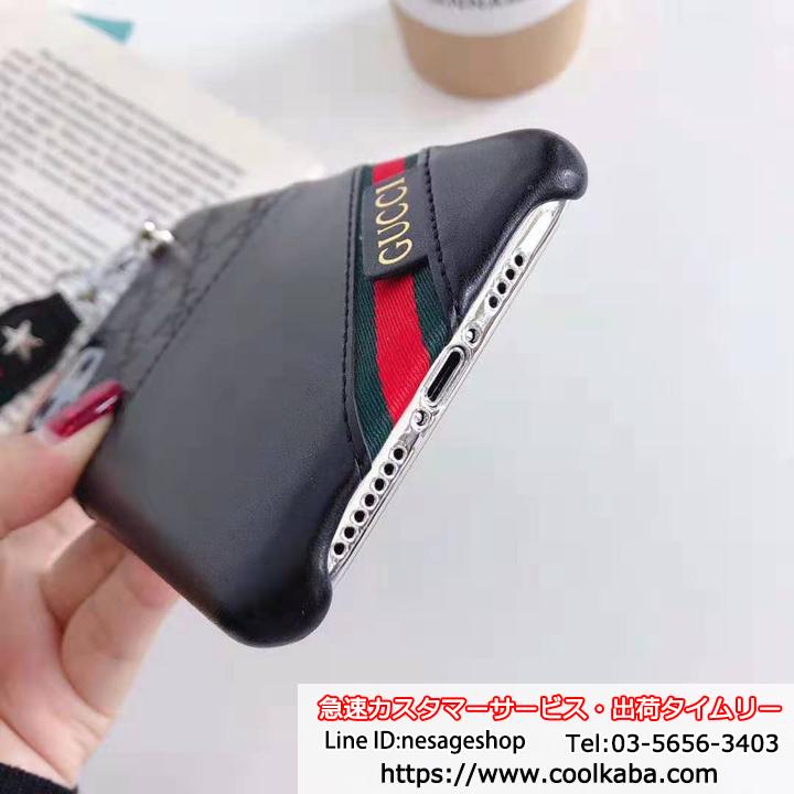 GUCCI iphone8 plusケース ストラップ付き