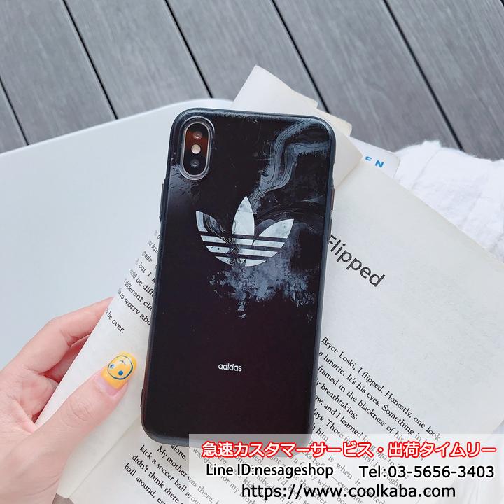 adidas iphonexs/xケース 三つ葉ロゴ