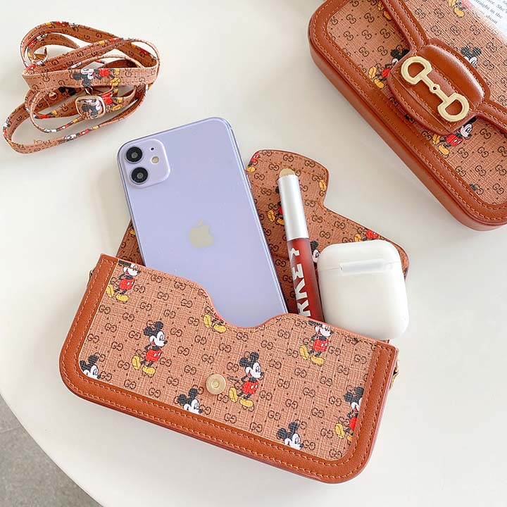 GUCCI  iPhone12 ケース ミッキー 携帯入れケース