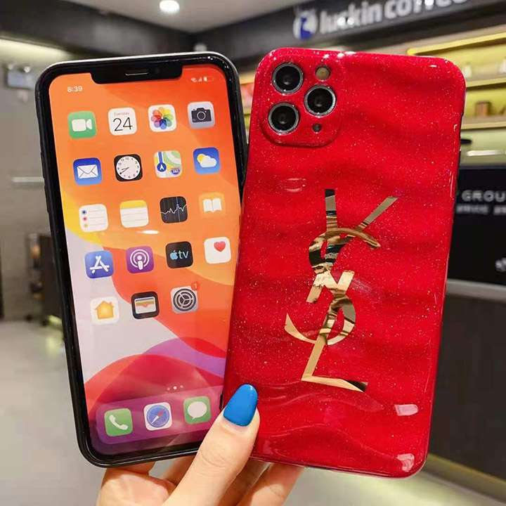 YSL 大きいロゴ模様 iphone12ケース 