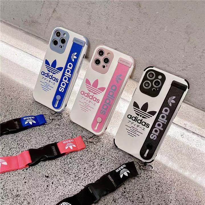 iphone8プラス スマホケース 三つ葉ロゴ 付き adidas