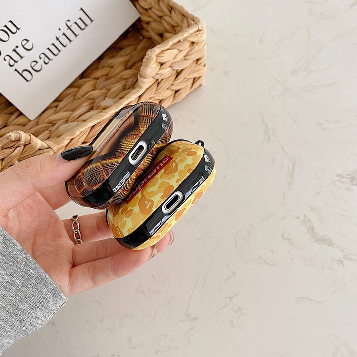 Supreme 芸能人愛用 ロゴ付き エアーポッズケース 個性 ブランド 