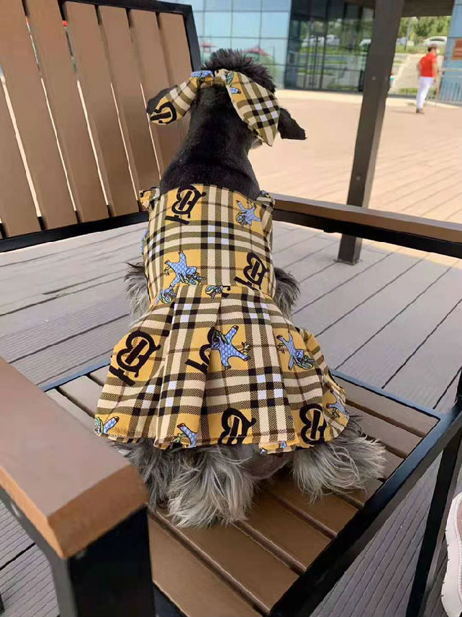 Burberry 春夏対応 綿 売れ筋 サスペンダースカート+髪飾り 犬猫汎用 ...