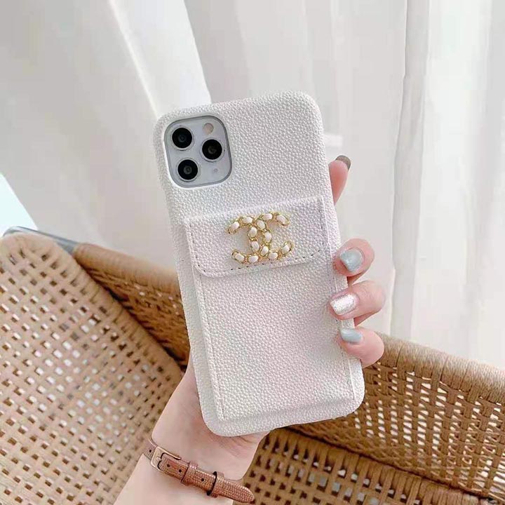 アイフォン X/XS Chanel背面にカード入れ付き携帯ケース