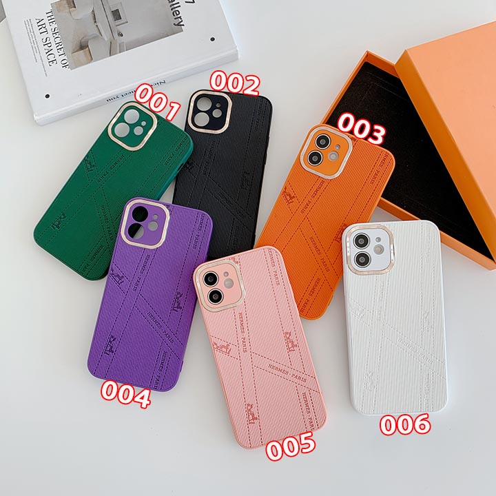 オシャレ hermes スマホケース アイホンx/xs 縦紋 ロゴエンボス加工