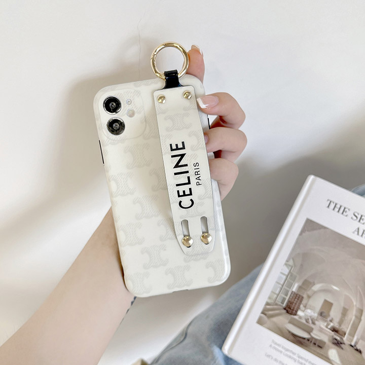 アイフォーン13pro スマホケース celine 手首ストラップ付き