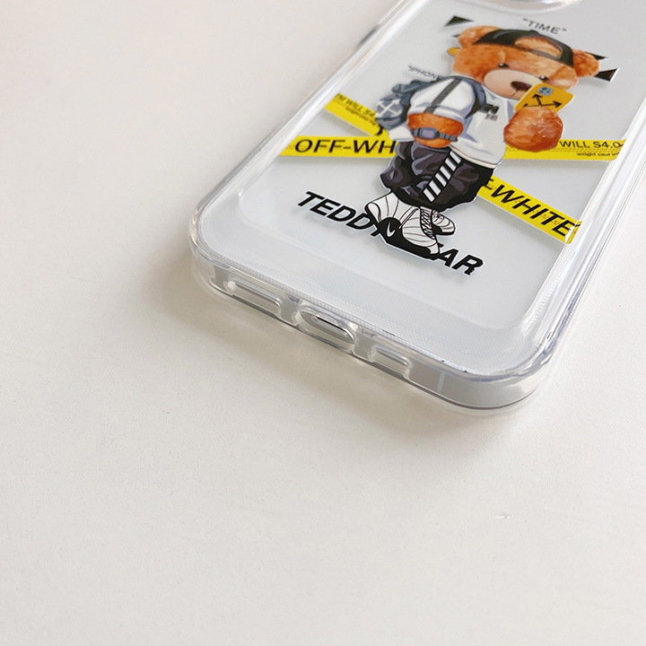 アイフォン xrロゴ付きスマホケースOffWhite