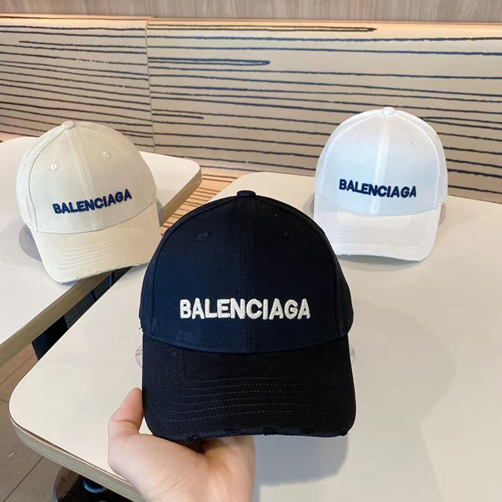 ビーチ ベースボールキャップ ツバ 白黒 Balenciaga 帽子 バレンシアガ 