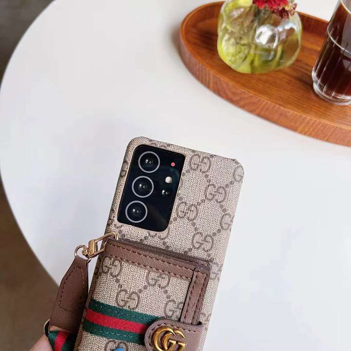 galaxys21plus Gucciケース金属ロゴ付き