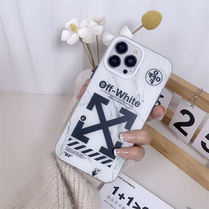 iPhone 13Promax/13 ロゴ付き 保護ケース Off White